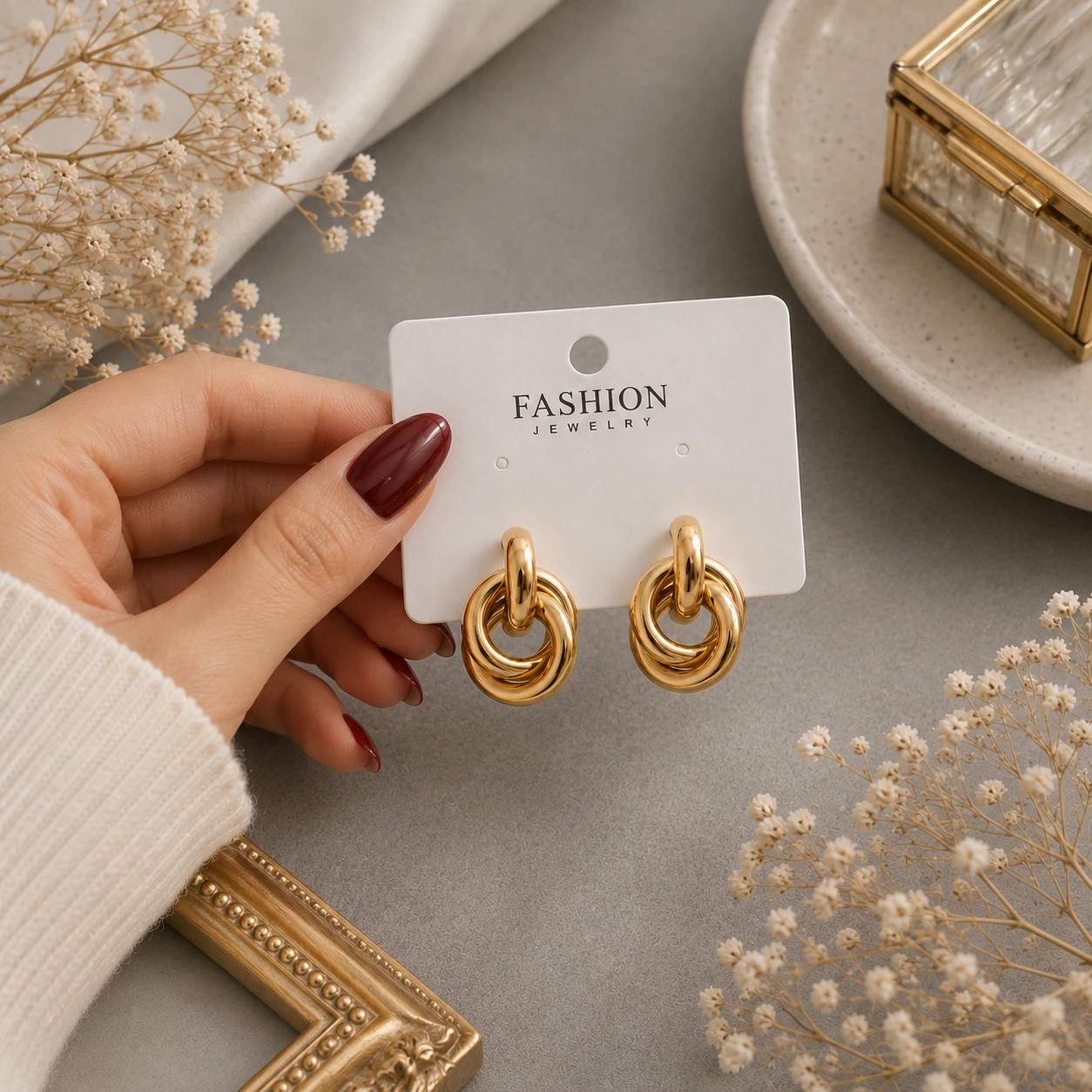 Korean Knot Drop Earrings for Women & Girls | Gold Plated Statement Earrings | Elegant Minimal Party Wear Jewelry