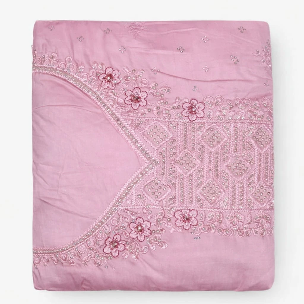 Pink Embroidered Fancy Suit | Handwork Sequence & Floral Design Party Wear Saree