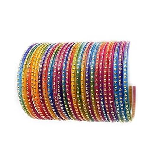 csk, Pachrangi Glass Bangles For Girls And Womans (pack of 24)