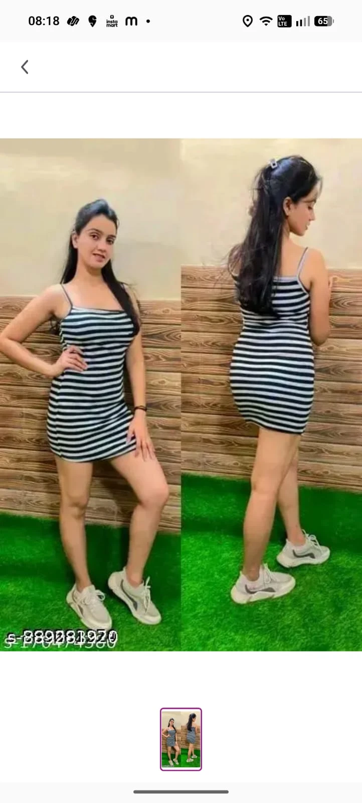 Women's Black & White Striped Bodycon Mini Dress | Sleeveless Stretchable Western Wear
