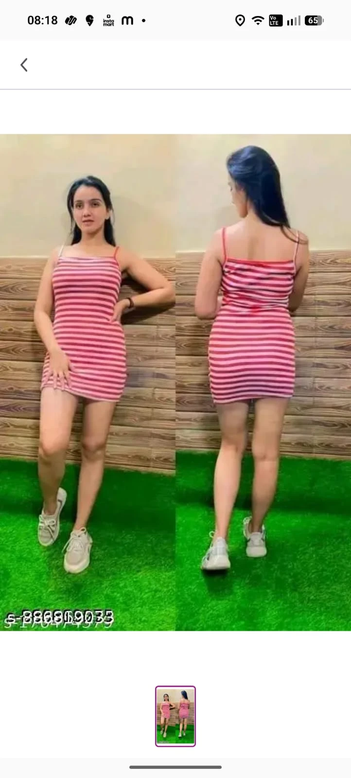 Women's Pink Striped Bodycon Mini Dress | Sleeveless Stretchable Casual Western Wear