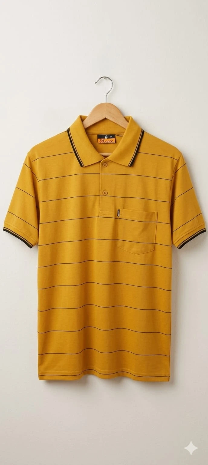 MEN'S COTTON BLEND STRIPE POLO TEE