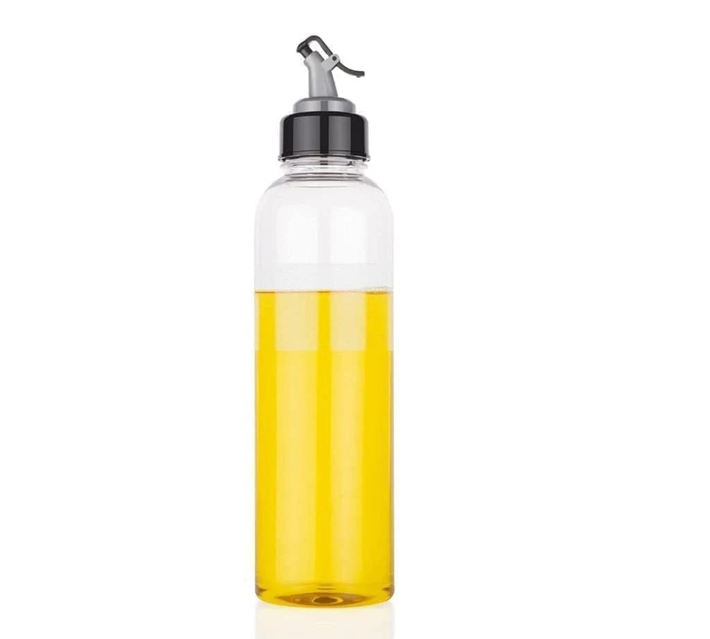 1L Oil Dispenser Bottle with Lid & Pour Spout | Leakproof Plastic Oil Container for Kitchen | Cooking Oil Storage Bottle for Olive Oil, Mustard Oil & Vinegar