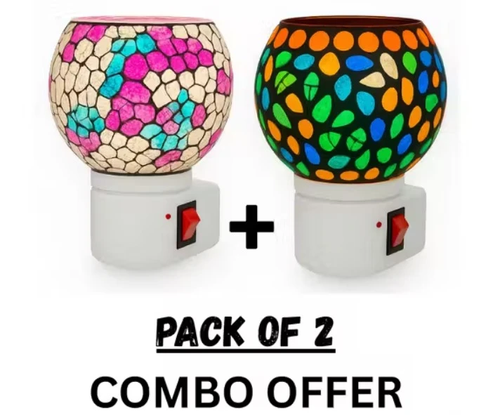 Electric Kapoor Dani / kapoor Diffuser for Home & Puja – Pack of 2 | Fragrance Vaporizer, Mosquito Repellent, Night Lamp Aroma Burner