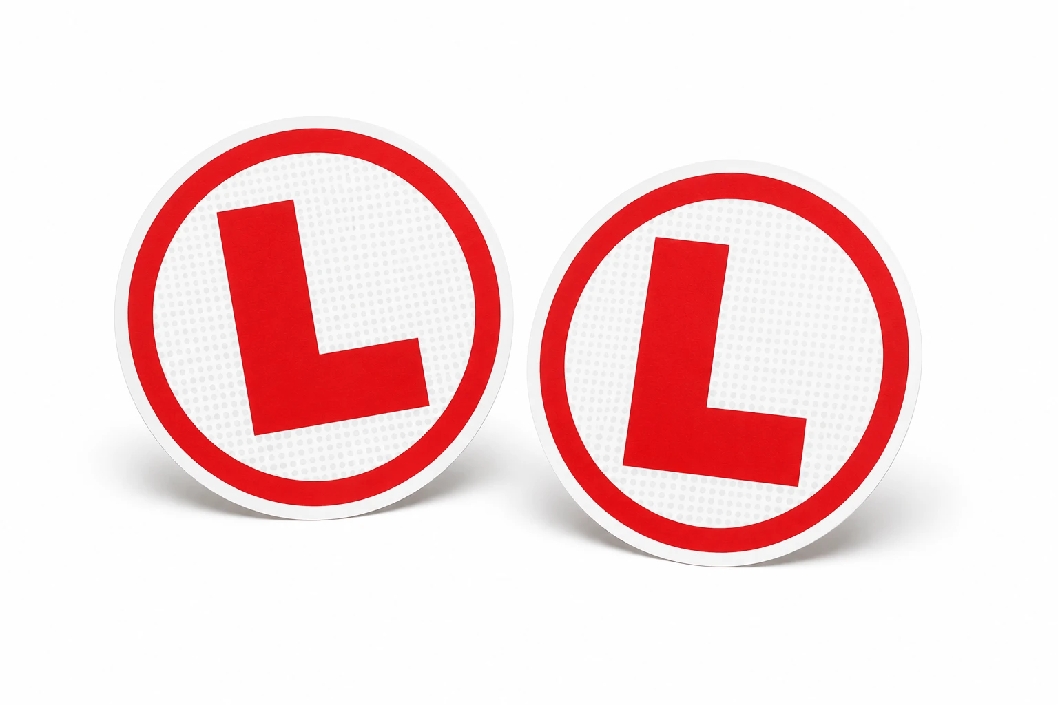Bunde Premium Reflective Learner L Sticker for Vehicle (Pack of 2) | 15cm / 6 Inch Waterproof Vinyl Red L Sign Sticker for Car, Bike, Scooter, Motorcycle | High Visibility Self Adhesive Safety Decal