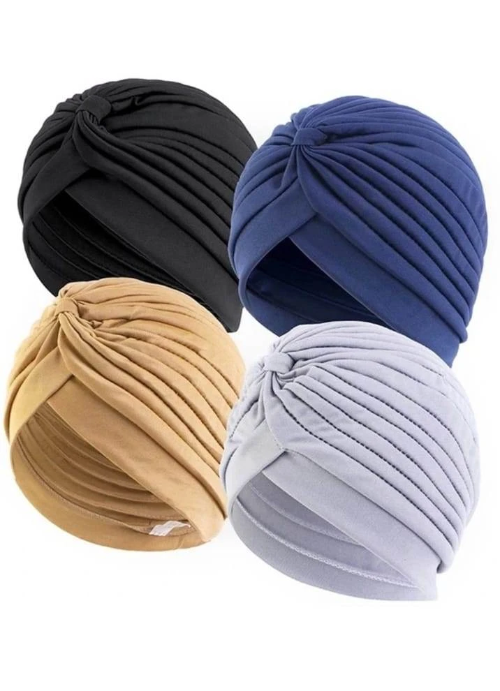 S and P Clothing Men's & Women's Pleated Head Wrap Knit Bonnet Turban/Pleated Stretchable Polyester Women?s Turban Head Cover/Sun Cap Pagri