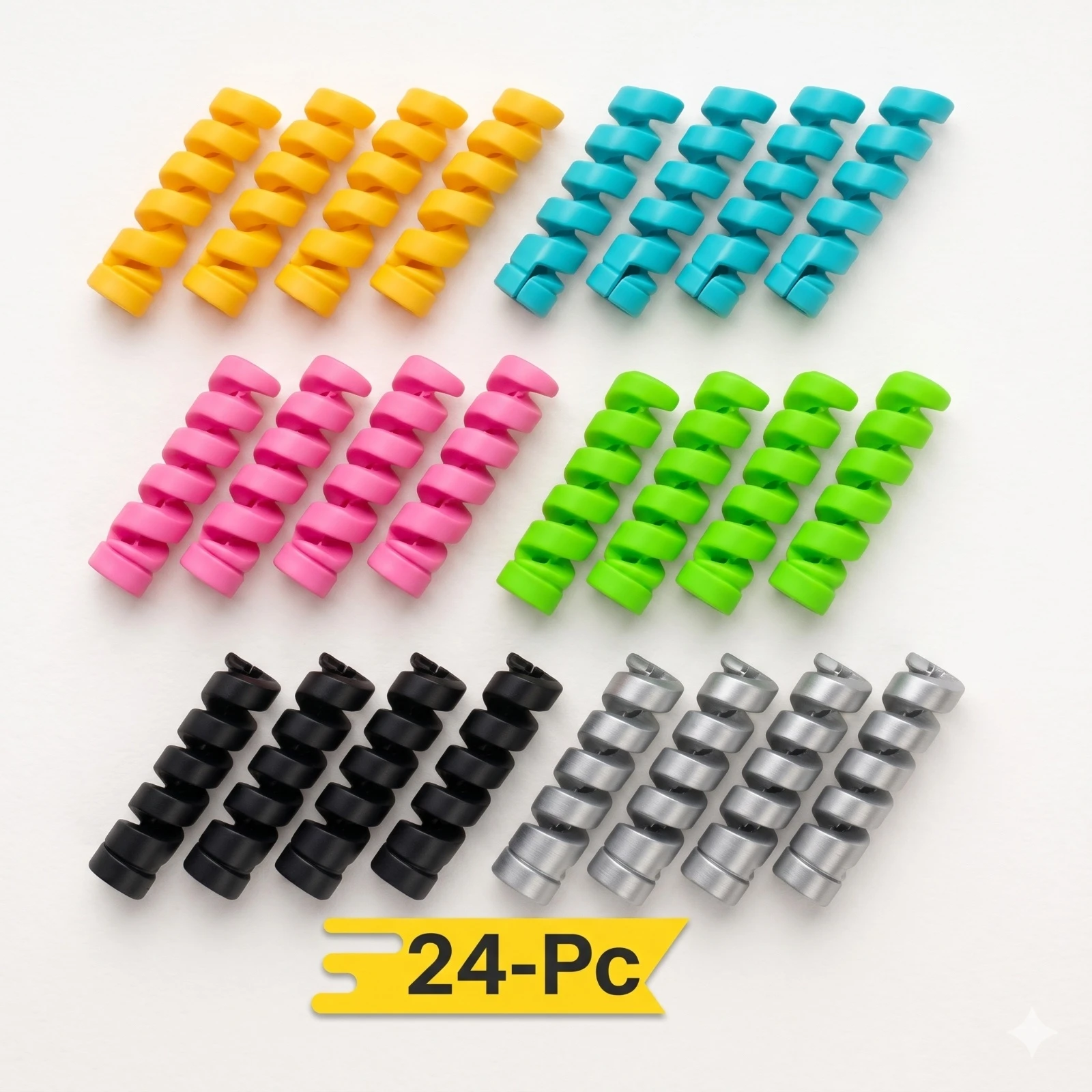24 Pcs Spiral Cable Protector for Charger, USB Cable Guard, Wire Saver, Anti-Break Cable