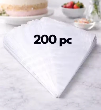 (Pack of 200) Cream Pastry Bag Cake Icing Piping Decorating Tool Cupcake Decorating Piping Icing Bag