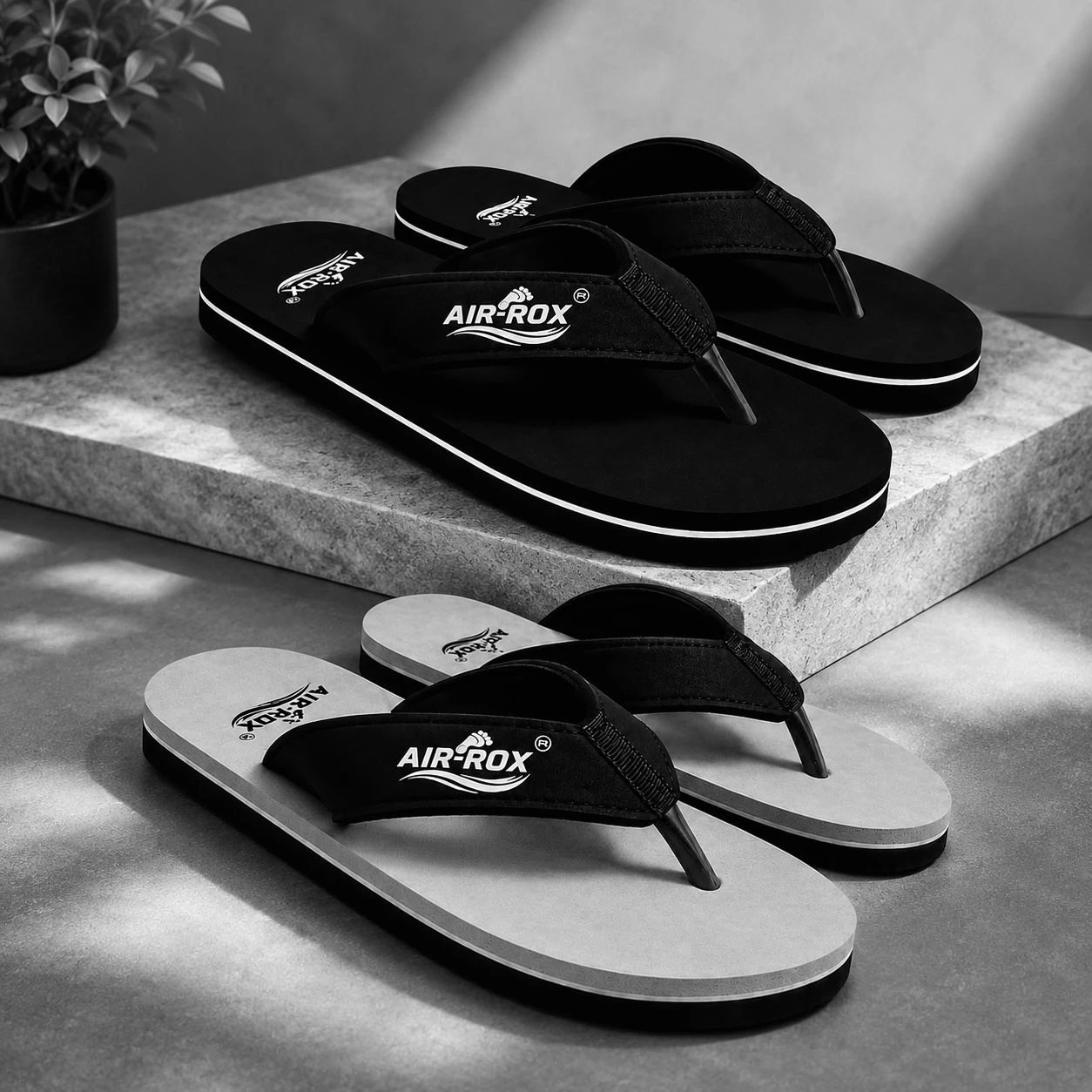 Men's Stylish Black Flip Flops | Comfortable Casual Outdoor Slippers for Men