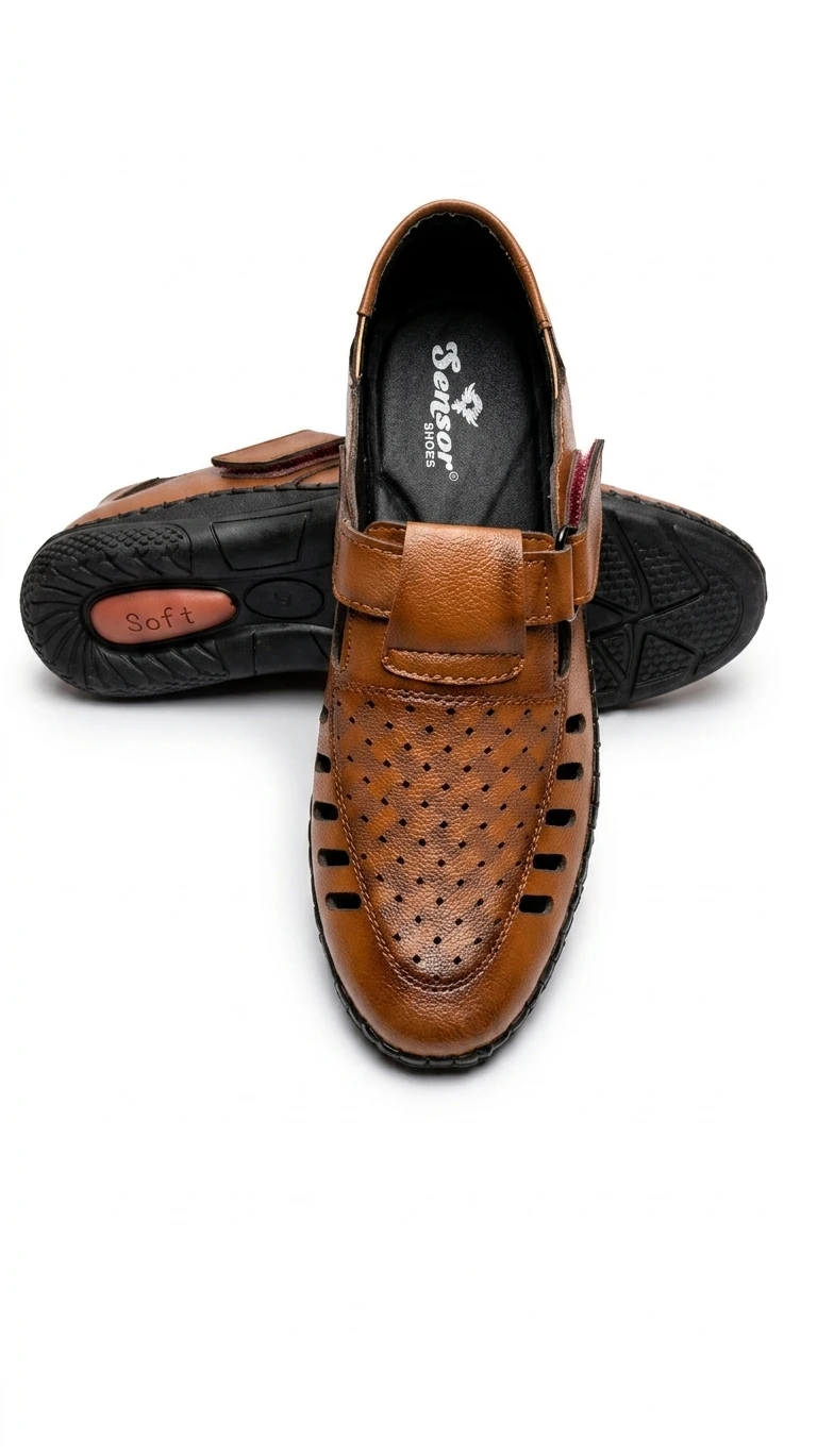 Beriso Men's Synthetic Leather Comfort Sandals – Brown