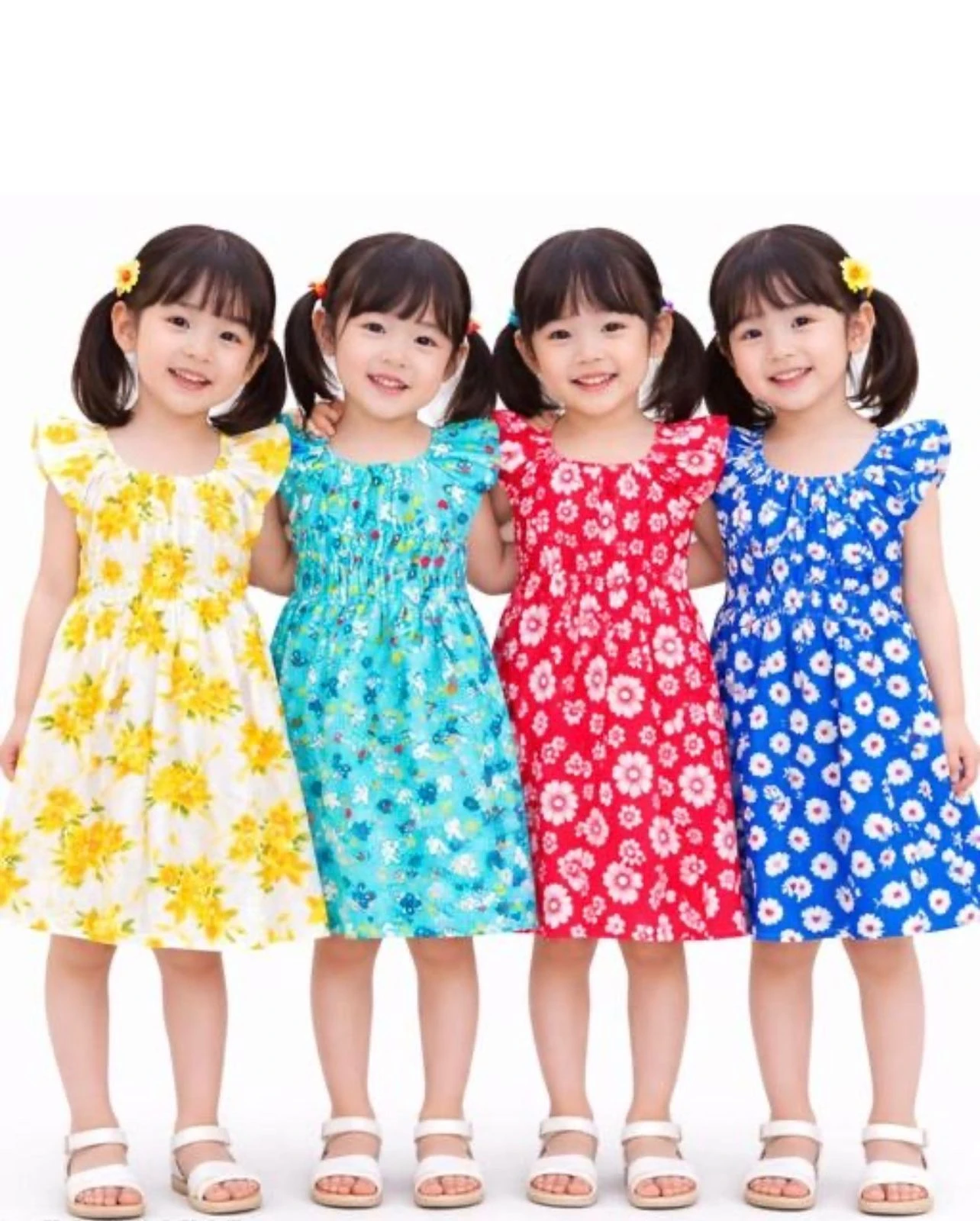 baby girl cotton frock printed dresses combo pack of 4