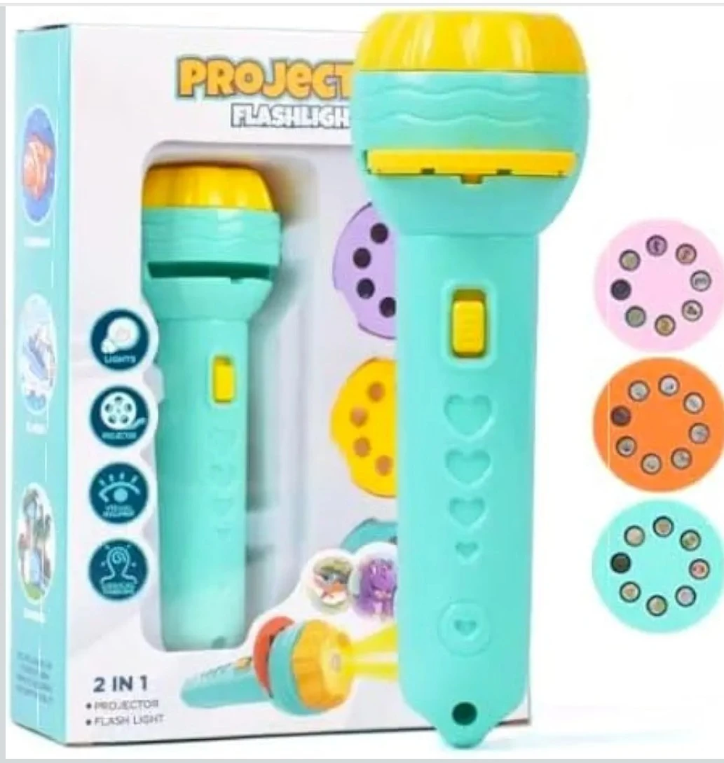 Baba Antique 2 in 1 Kids Projector Flashlight Torch | Educational Storytelling Toy For Boys & Girls | Image Projector Toy Torch | Unique Birthday Gift For kids| Led Projector Flashlight With Multiple Cartoon Pattern