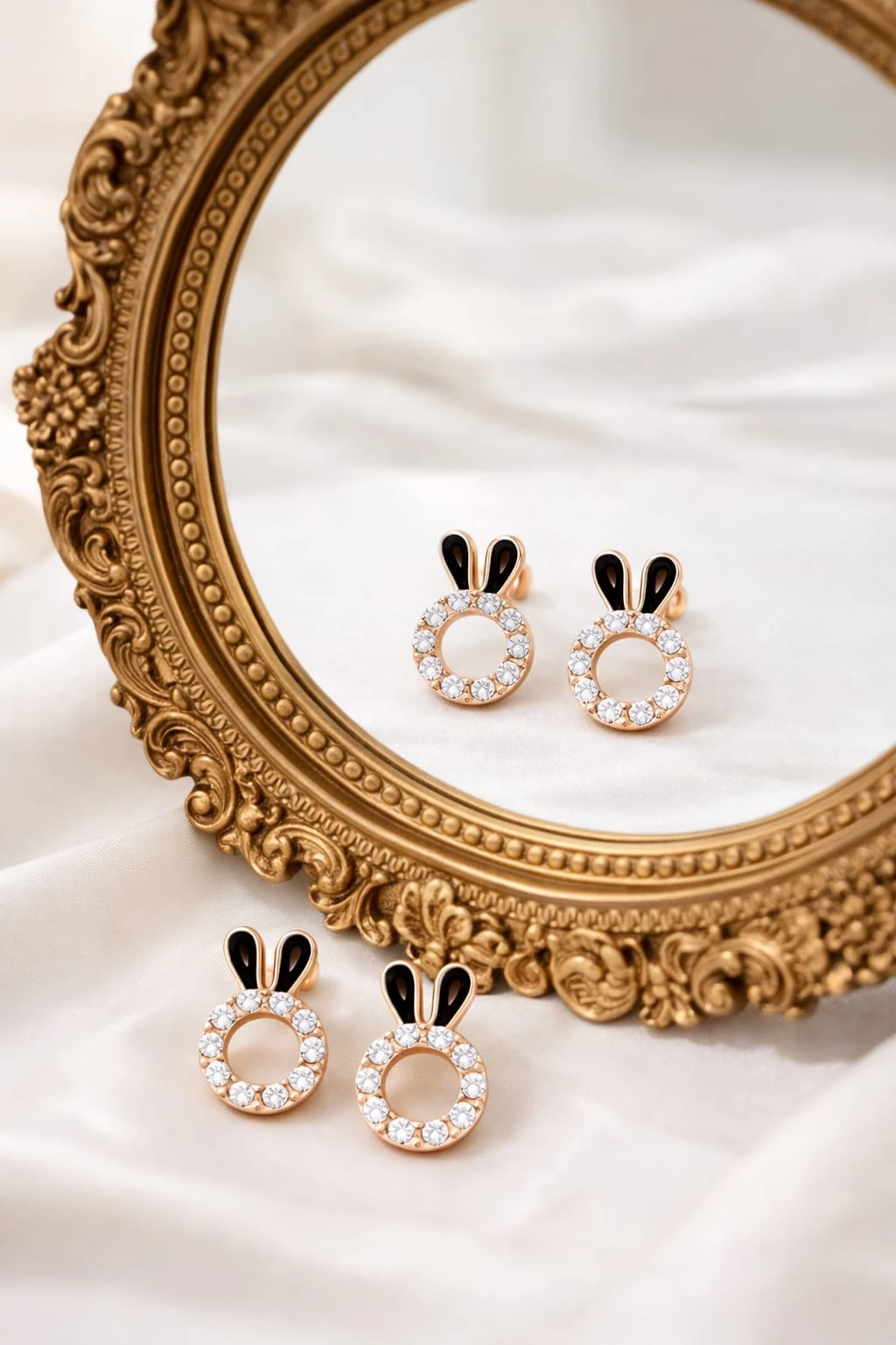 Cute Bunny Rose Gold Stud Earrings for Girls & Women