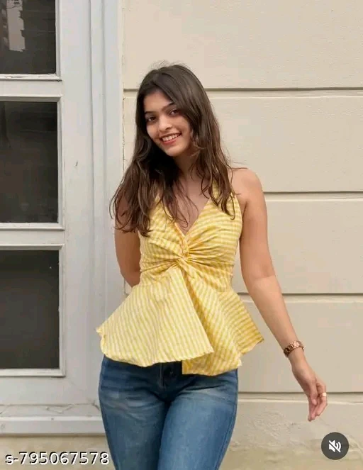 Women's Stylish Halter Neck Printed Peplum Top | Casual Summer Sleeveless Top