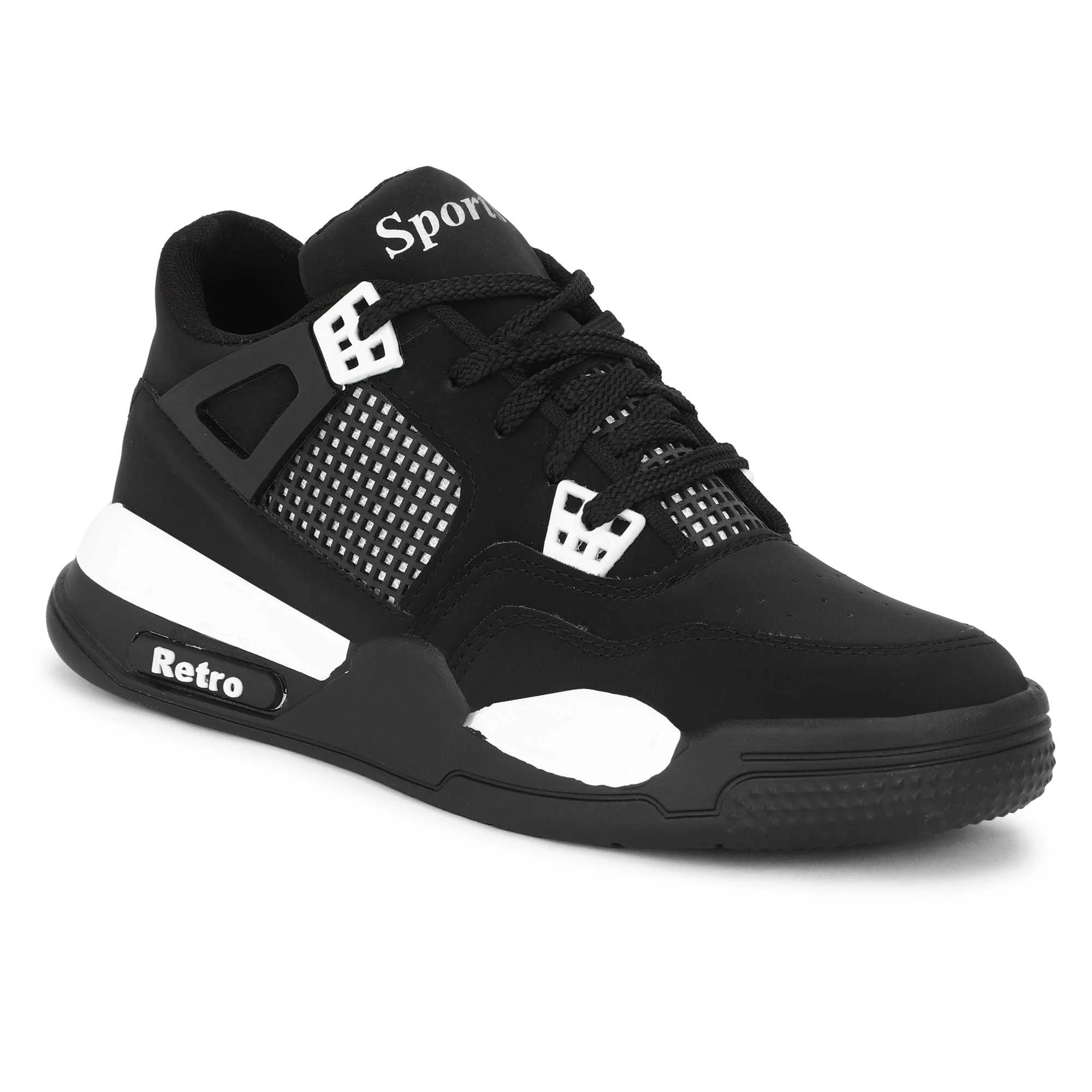 Retro Sports Chunky Sneakers – Stylish Black  Athleisure Shoes
