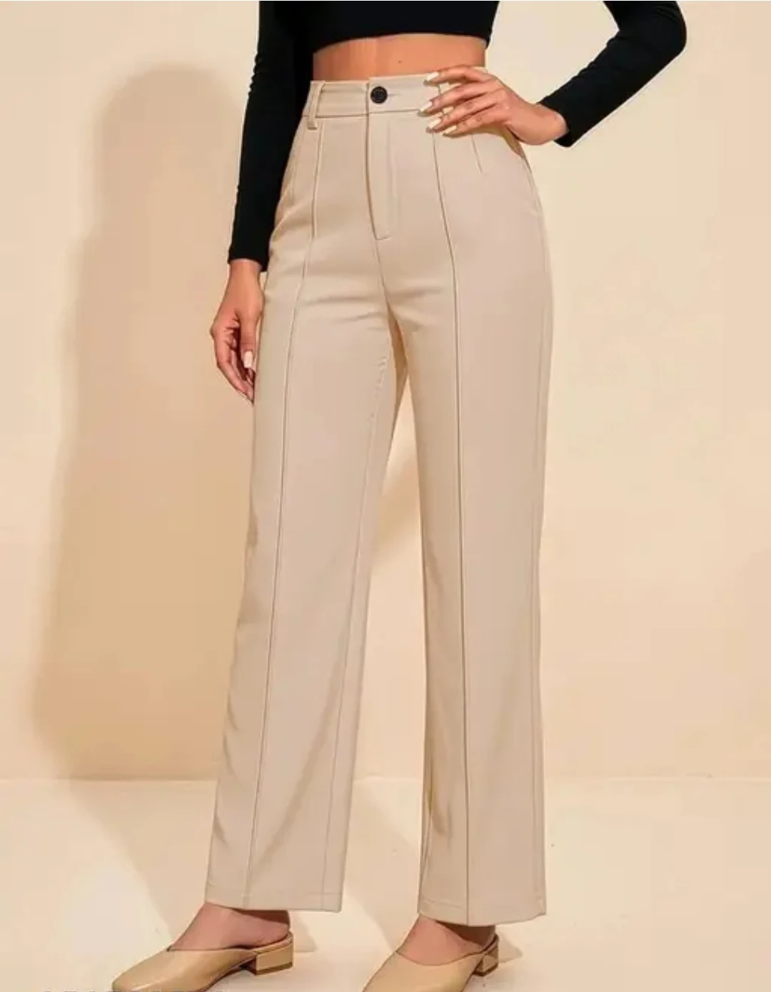 Women's High-Waisted Straight-Leg Tailored Trousers