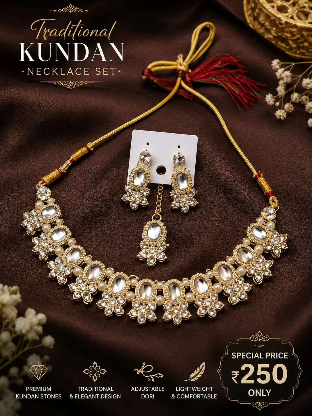 Premium Ethnic Kundan Choker Jewellery Set for Women
