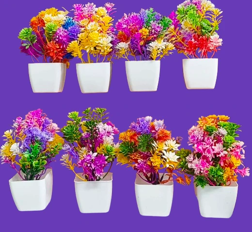 8 SET ARTIFICIAL FLOWERS