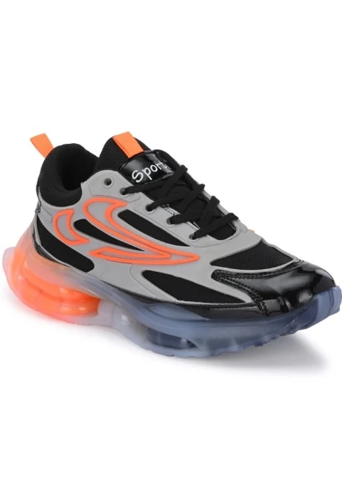 Urban Athleisure Running Shoes – Black & Sky Orange