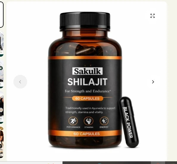 Shilajit 500mg Capsules | Natural Himalayan Shilajit Supplement | Energy, Stamina & Vitality Support | 100% Ayurvedic Formula