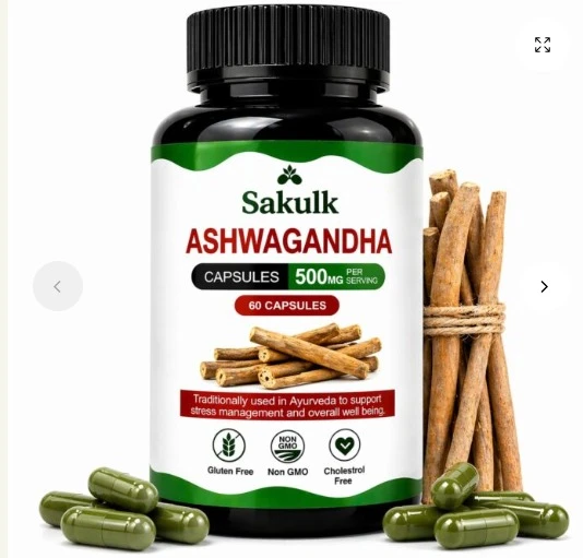 Ashwagandha 500mg Capsules | Premium Ayurvedic Herbal Supplement | Daily Wellness, Energy & Vitality Support | For Men & Women