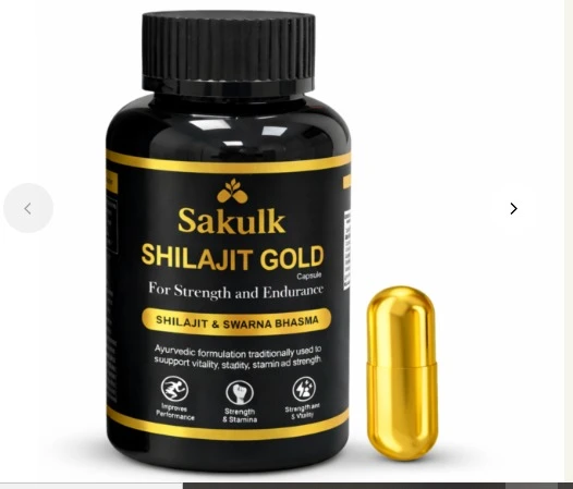Shilajit Gold Capsules | Premium Ayurvedic Herbal Supplement | Daily Wellness & Vitality Support for Men & Women