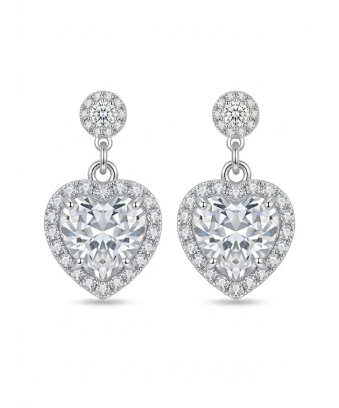 Korean Style Silver Plated Heart Earrings