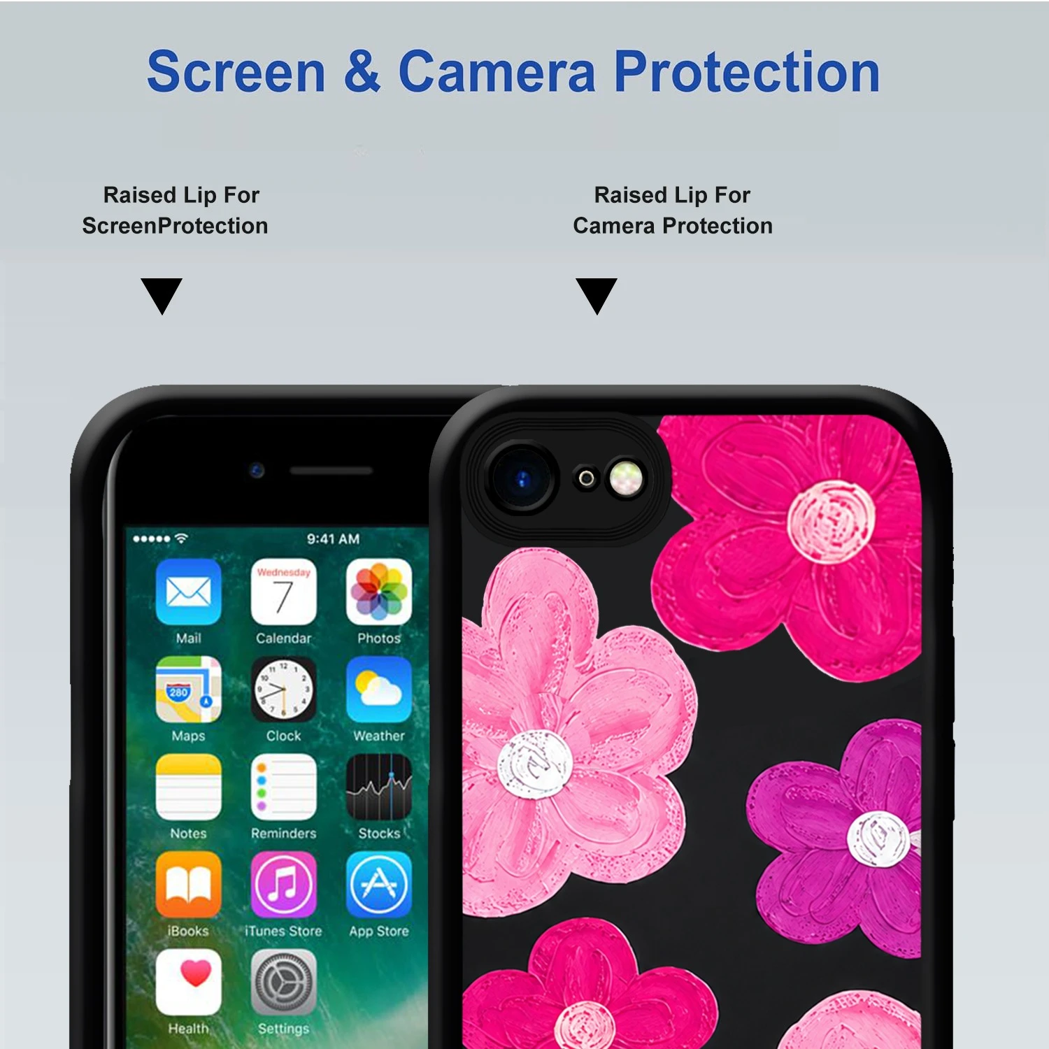 Pink Floral Printed Mobile Back Cover