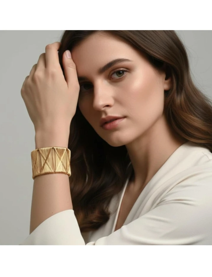 Golden Kada for Women | Gold Plated Traditional & Stylish Bangle Bracelet | Elegant Fashion Jewellery for Daily Wear, Party & Festive Use