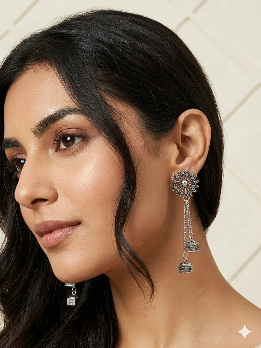Silver Plated Earrings for Women | Stylish Stud & Drop Earrings | Elegant Fashion Jewellery for Daily Wear, Party & Wedding