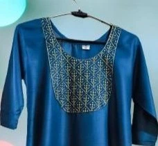 Ethnic Blue Women's Embroidered Kurti.