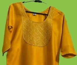 Gorgeous Golden Yellow Women's Embroidered Kurti