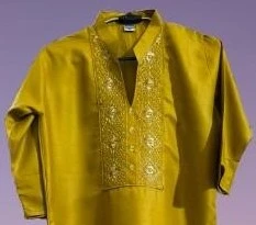 Ethnic Beige Women's Embroidered Kurti.