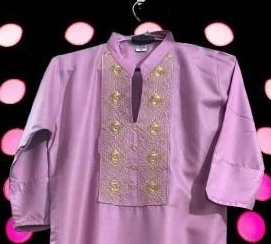 Ethnic Purple Women's Embroidered Kurti.
