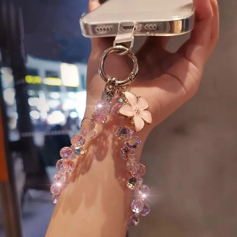 Crystal Phone Charm Keychain for Girls & Women – Stylish Phone Strap Charm with Elegant Chain, Cute Crystal Phone Charms for Women & Girls