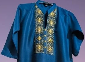 Ethnic Royal Blue Women's Embroidered Kurti.