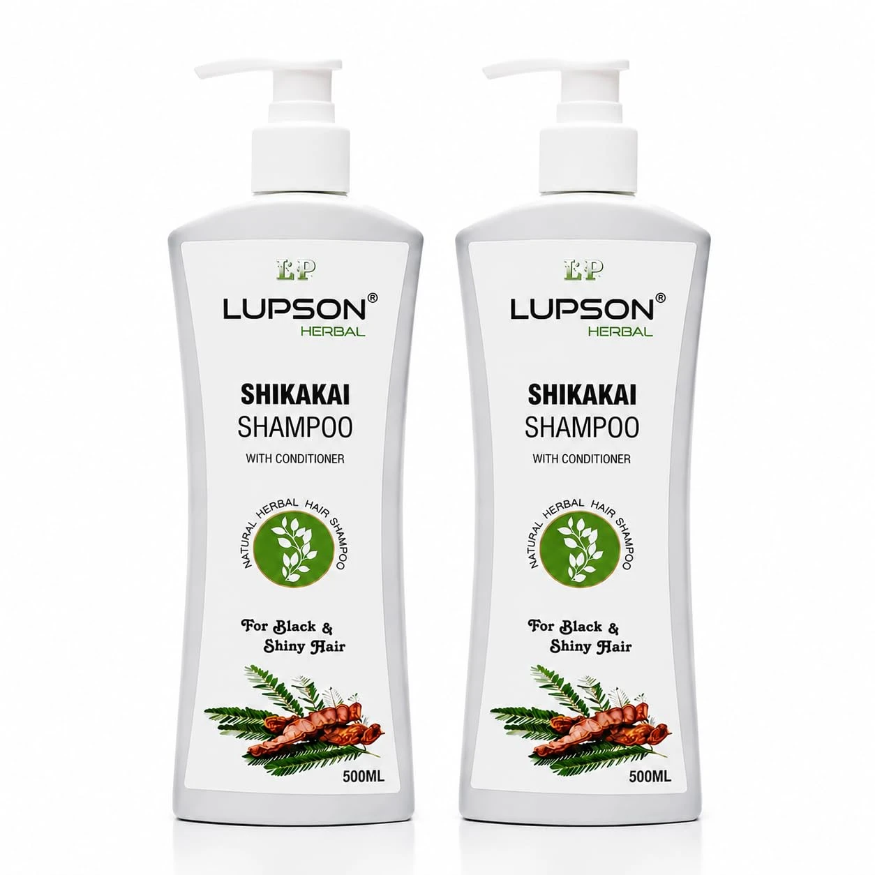 Herbal Shikakai Shampoo with Conditioner 500ml | Natural Hair Care Formula for Soft, Smooth & Shiny Hair | Daily Nourishing Cleanser for Men & Women pack of 2