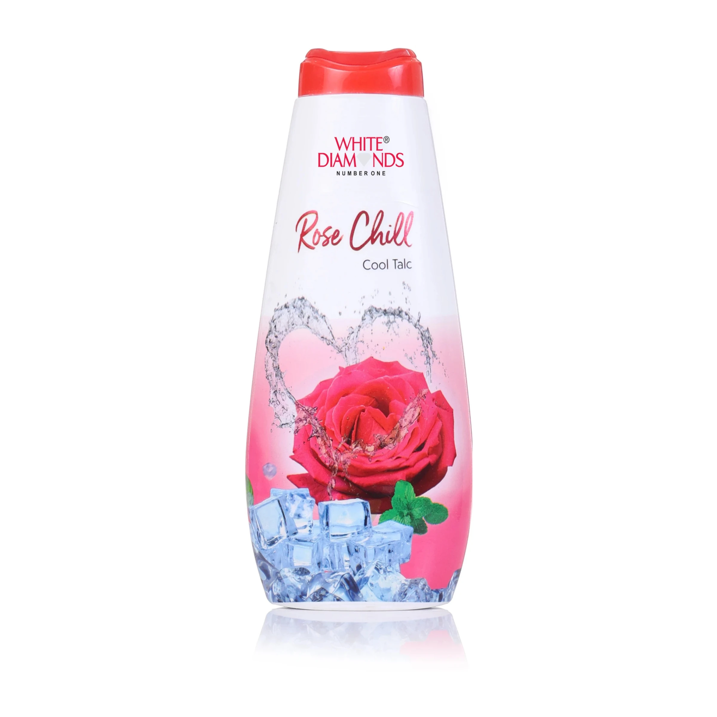 White Diamonds Rose Cool Powder 300g | Refreshing Cooling Talcum Powder with Long-Lasting Rose Fragrance | Soft & Fresh Feel for Men & Women