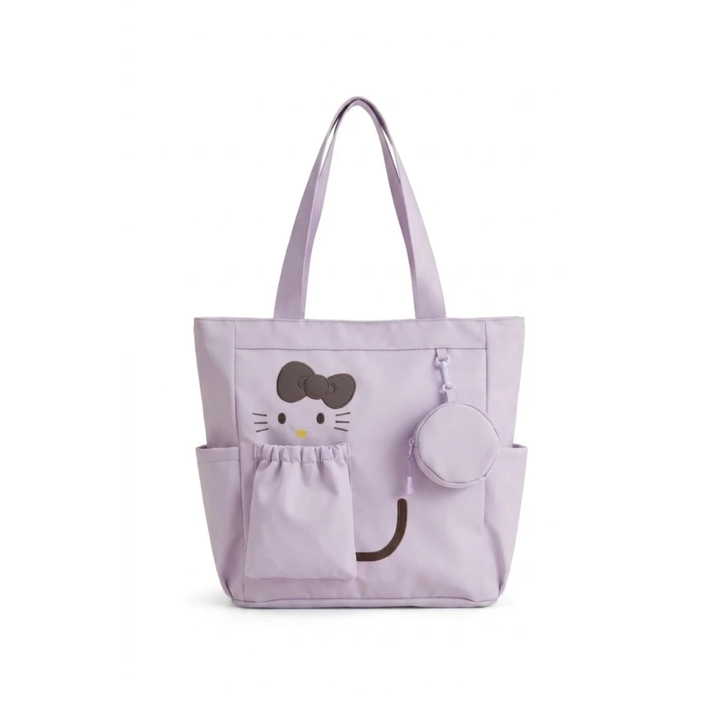 Voyista Purrfect Select Cute Cat Print Tote Bag | Perfect Birthday Gift for Girls, Teens & Tweens | 3-in-1 Shoulder, Sling & Handbag | 14L College & Weekend Bag for Cat Lovers