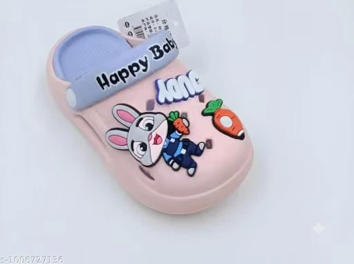 Imported Cartoon Clogs Sandals for Toddlers (3 – 6 Years) | Lightweight Anti-Slip | Adjustable Back Strap | Comfortable Kids Garden Clogs | Daily Wear ( PINK )