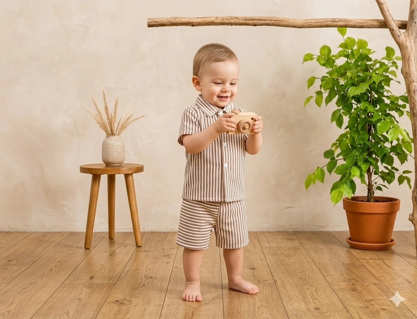 sonia collection Baby Boys Casual Shirt Shorts (BROWN, Pack of 1)