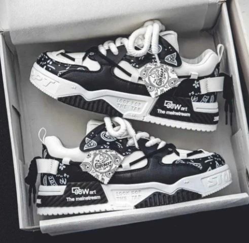 Trending Chunky Sneakers For Men | Stylish White & Black Sports Shoes | Boy's New Fashion Chunky Shoes White Color