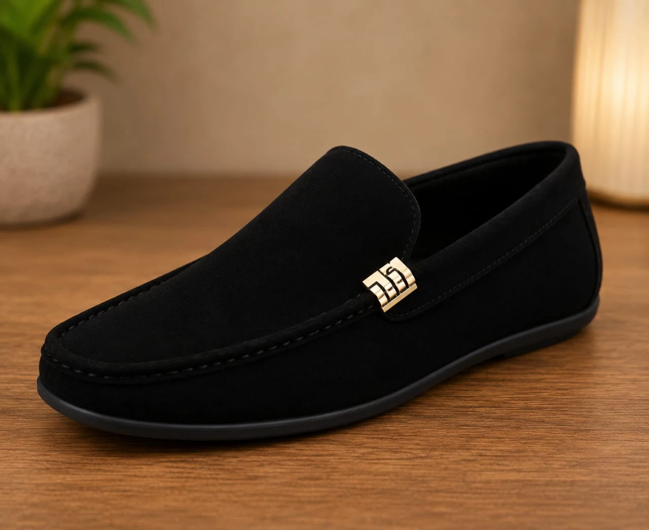 Black Velvet Loafers for Men | Premium Slip-On Party & Formal Shoes