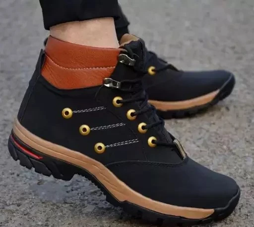 Dxumello 011 Black Army Boots | High Ankle Military Combat Boots for Men & Boys