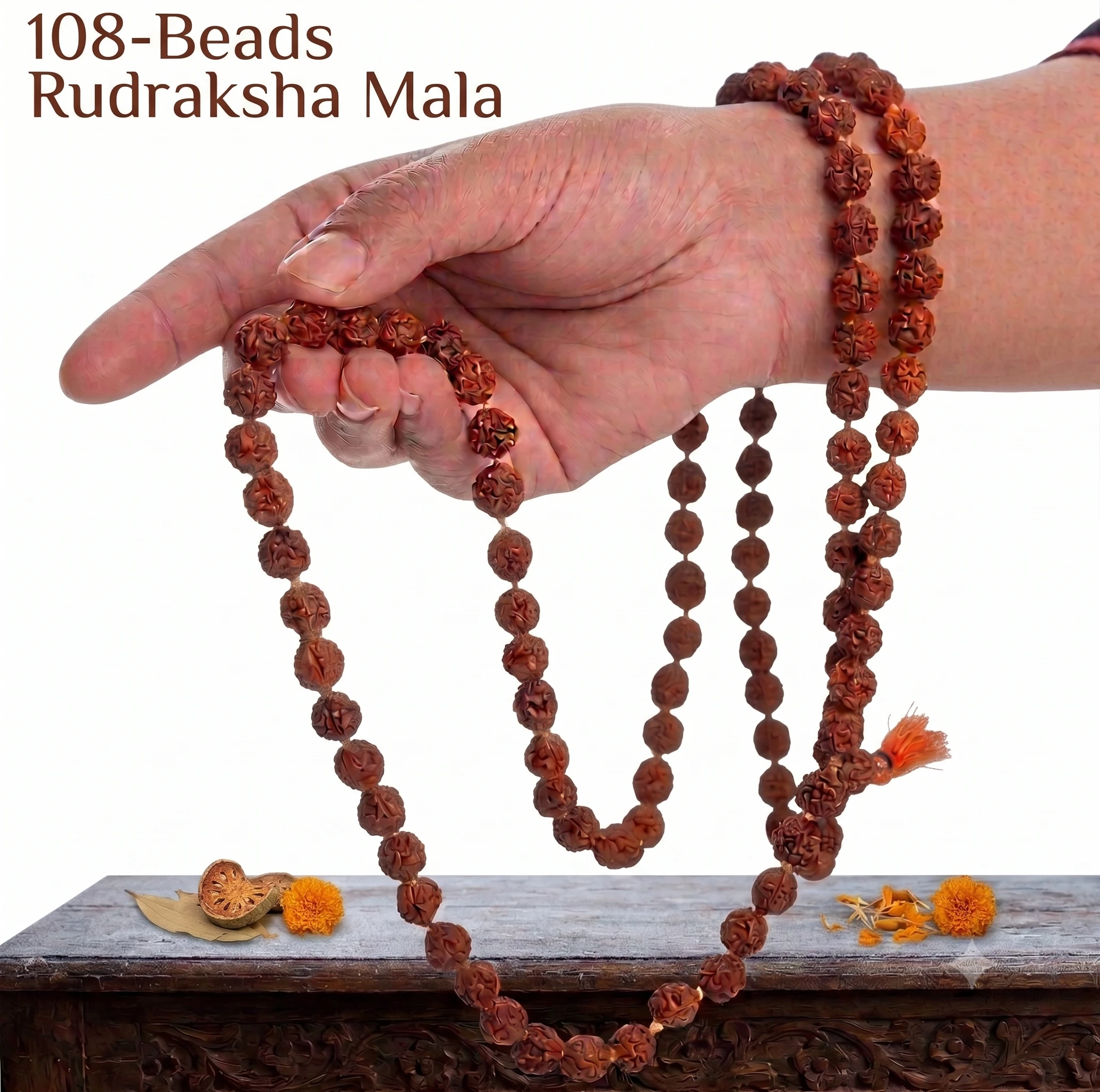 Rudraksha mala 7-8 mm Rudraksha jaap mala pooja article