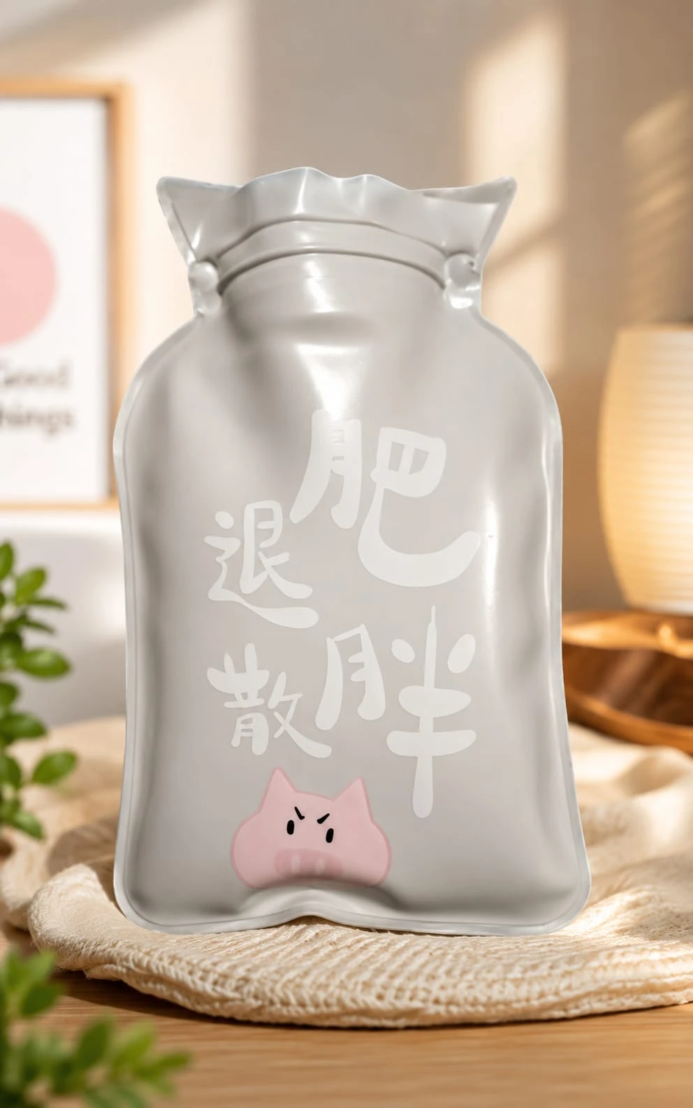 Mini Portable Hot & Cold Water Bag, Cute Pig Design, 250 ML Pack of 2