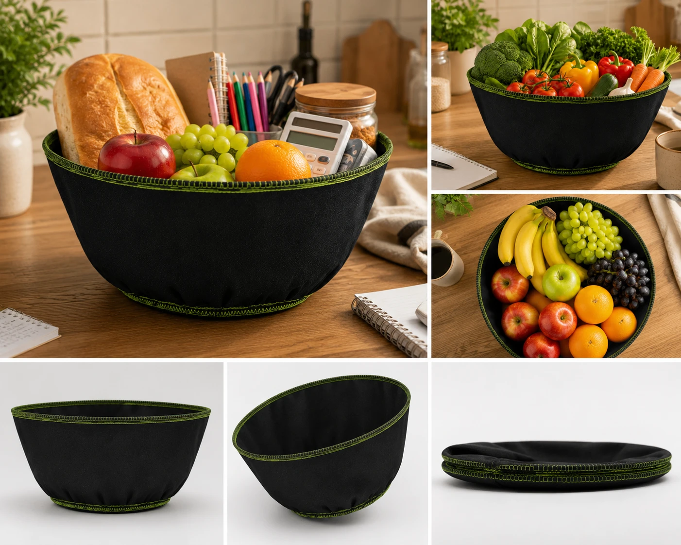 Foldable Portable Basket for Multi Purpose Use, Kitchen, Desk, Stationary Items Pack of 2, Premium Multipurpose Storage Basket Organizer