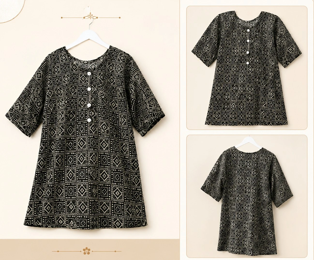 Cotton Foil Printed Kurti