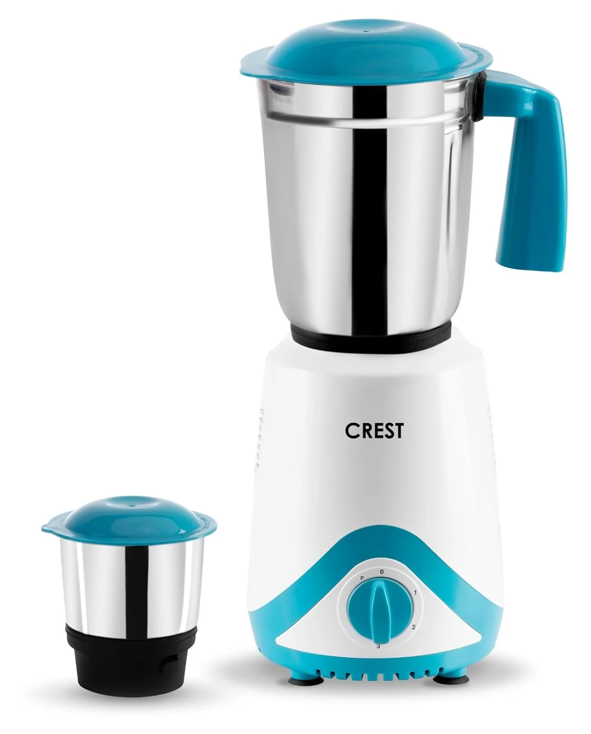 Crest Mixer Grinder 500 Watt | 2 Jar Mixie with Mini Chutney Jar & Liquidizing Jar | Stainless Steel Blades for Wet Grinding, Blender & Smoothie Making