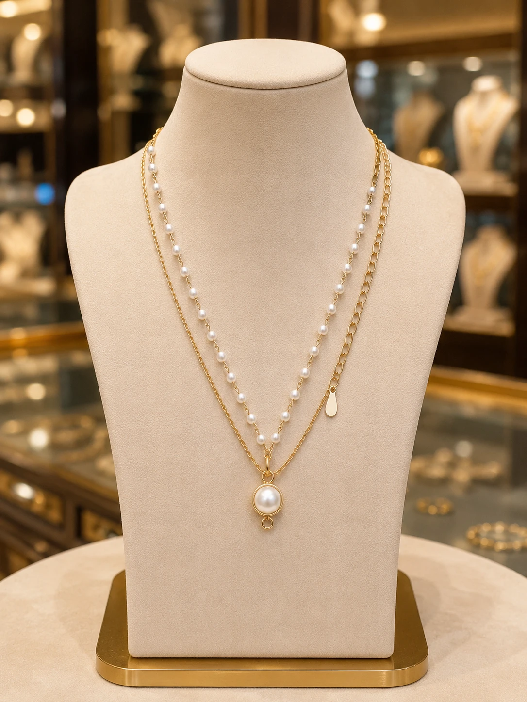 Arittri White Pearl Anti-tarnished Necklace